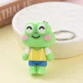 Niedlicher Cartoon Frosch Schlüsselanhänger süßer grüner Frosch Ring Schlüsselbund Tasche Anhänger. - Stil 3 (Gelbes Oberteil Frosch)