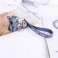 Γκρι γεωμετρικό μπρελόκ κοάλα χαριτωμένο κρεμαστό τσάντας ζωγραφικής κινούμενων σχεδίων - Κοάλα / Γκρι