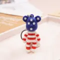 Süßer USA Flaggen Bär Schlüsselanhänger, patriotischer Stern Streifen Ring für Rucksack. - 1# Rote Sternenstreifen