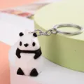 Cute panda PVC soft rubber keychain pendant, stylish bag charm and car key ring accessory. - Panda