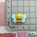 Cute yellow bee resin cabochon detail shot, perfect for DIY phone case and craft decoration. - Blue Wing Bee (B098)