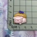 Cute resin pink pig bread blueberry cabochon DIY phone case hair clip accessory material - Blueberry Cake Pig
