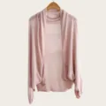Women light pink knit cardigan summer sun protection shawl batwing sleeve casual outerwear cape - Tops / 160cm / Korean Pink