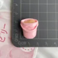Resin pink bucket miniature charm detail view for DIY phone case craft and hair accessories - Bucket Glossy Style