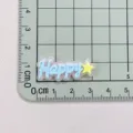 Resin Happy letter and star charm for phone case DIY craft decoration details view - Happy (Word Plate) / 1 Piece