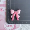 Glossy resin double color bow DIY accessories phone case hair clips material size display. - Pink