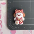 Ciondolo animale cartone animato in resina cabochon per decorazione custodia telefono. - Pantaloni Plaid Rosso Cane