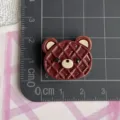 Lindo dije de cabujón de resina de oso waffle DIY para funda de teléfono fabricación de joyas - Gofre de Cara de Oso Marrón