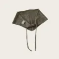 Pañuelo triangular de punto a rayas otoño invierno mujer moda lindo chal bufanda detalle - Café Claro