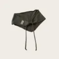 Striped knit triangular headscarf and mini shawl with ties for women autumn daily wear. - Dark Gray