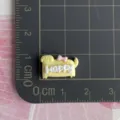 Mini resin dog charm detail with happy text, perfect for DIY hair clips and craft accessories. - Yellow Dog (Happy) / 1 Piece / Yellow