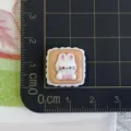 Cute white rabbit resin charm flatback DIY miniature food cabochon for hair clip phone case - Square Rabbit Cake
