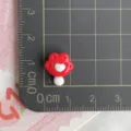 Ciondolo cabochon in resina rossa con cuore bianco per fai da te decorazione forcina dettagli - Ghiacciolo Zampa di Gatto Rosso / Confezione Mini