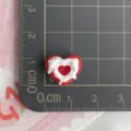 Ciondolo a cuore ciambella in resina rossa, mini cabochon per forcine fai da te, materiale. - Ciambella a Cuore Rossa / Confezione Mini