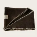 Braunes Strick-Dreieckstuch mit weißer Häkelspitze warme gemütliche Wollmischung Winter Mode - 110cm / Kaffee
