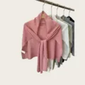 Soft knitted summer shawl and scarf for women, lightweight minimalist solid color cape. - 180cm / Sweet Pink