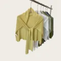 Lightweight knitted shawl scarf for women, versatile summer neck wrap and elegant cape. - 180cm / Mustard Yellow