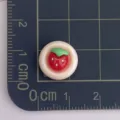 Resin strawberry cabochon detail shot, mini nail art charm and DIY crafting accessory. - Round Strawberry / S