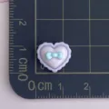 Mini resin heart charm with bow detail, perfect for DIY nail art and craft decoration projects. - Purple Heart / S
