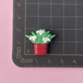 Glänzendes Harz Topf Calla Lilie Blumen Anhänger DIY Handwerk Haarnadel Zubehör. - Roter Topf + Lilie