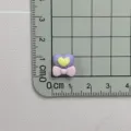 Mini heart bow resin cabochons for DIY nail art, hair clips, cream glue crafts and deco. - 5 Pieces