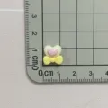 Mini solid color resin heart and bow shape detail for nail art crafts and DIY hair clips. - Beige + Yellow Style / Set of 3