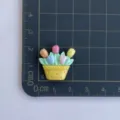 Harz Tulpen Blumenkorb Cabochon für DIY Handwerk, Haarnadeln und Tassen Dekoration. - Gelb + Tulpe