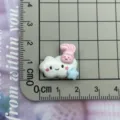 Cute resin cloud rabbit flatback charm for DIY phone case and hairpin decoration. - White Rabbit Cloud
