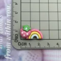 Resin strawberry rainbow charm detail view, cute DIY accessory for phone cases and hairpins. - Strawberry Rainbow