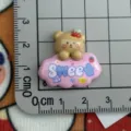 Glossy resin bear letter cabochon sweet design DIY craft accessories for phone case hair clip - Bear Pink Sweet / Pink