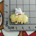 Glossy resin cute rabbit Honey letter charm for DIY phone case hair clip crafting accessories - Rabbit Yellow Honey / Yellow