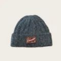 Gray thick knit beanie hat for women, winter warm woolen skull cap with stylish patch. - One Size / Gray
