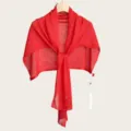 Red knitted shawl for women, lightweight summer air conditioning room cape fashionable - 180cm / True Red