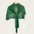 Green knitted shawl for women summer thin outer wear air-conditioned room neck cover stylish - 180cm / Forest Green