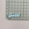 Amuleto de letra Sweet azul claro de resina para manualidades DIY y decoración de taza. - Placa de Letras Sweet / Azul