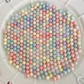 DIY Macaron Pearlescent Mixed ABS Loose Beads for Phone Case and Craft Jewelry Making - 6mm No-Hole Style (1#) / 50 Pieces Set / Multicolor