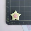 Harz doppelter Stern Patch Zubehör für DIY Handyhülle Haarklammer Handwerk Dekoration - Gelber Rand Stern