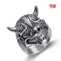 Vintage punk style titanium steel bull monster head ring for men in silver finish size 9 - 8# / Steel