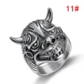Gothic vintage stainless steel bull head monster ring for men in silver finish, size 11 - 11# / Steel