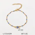 Gold stainless steel evil eye chain bracelet for women beach vacation jewelry gifts. - Evil Eye Style / Gold
