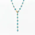 Stainless steel evil eye Y-chain necklace, trendy blue Turkish eye gold clavicle jewelry. - Steel / Emerald