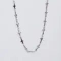 Collana con catena a croce in acciaio inossidabile, gioielli in argento stile gotico alla moda. - Bracciale / 17+5cm / Colore acciaio