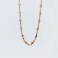 Dettaglio collana con croce in acciaio inossidabile dorato, catena delicata con pendenti. - Bracciale / 17+5cm / Oro