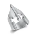 Vintage stainless steel Spartan helmet mask ring for men in punk rock hip hop style - Size 7 / Steel