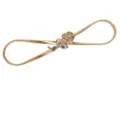 Gold metal elastic waist belt with rose buckle, stretch waist chain for dress and sweater. - Rose Buckle / Gold