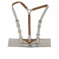 Punk style grey pu leather harness belt for women fashion waist cincher vest top - Khaki