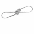 Silver metallic elastic waist belt with double flower buckle for dress sweater decorative - Double Flower Buckle / Silver