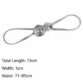 Silver elastic metal waist belt for women, stylish double ring dress accessory for dresses. - Double Ring Buckle / Silver
