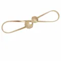 Gold metal elastic waist belt with shell buckle, stylish dress and sweater accessory. - Shell Buttons / Gold