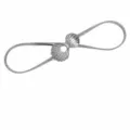 Silver metal elastic waist belt with shell buckle, stylish accessory for dresses and sweaters. - Shell Buttons / Silver